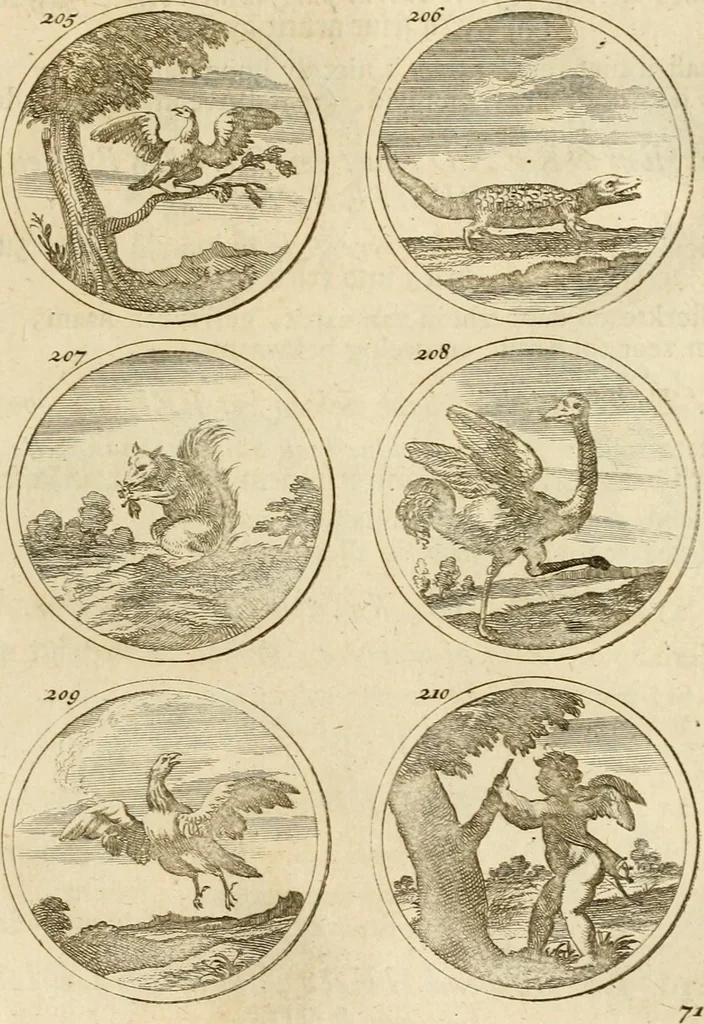 An illustration from Verzámeling van uitgekórene zin-spreuken, en zinnebeeldige print-vercieringen : eertyds, op bevel van den aller doorlugtigsten keizer der Russen, Peter Alexis, of de Gróte, getékent en gesnéden : en nu op nieus verrykt : met agthondert en veertig byschriften in verzen, 1743, leaf 86