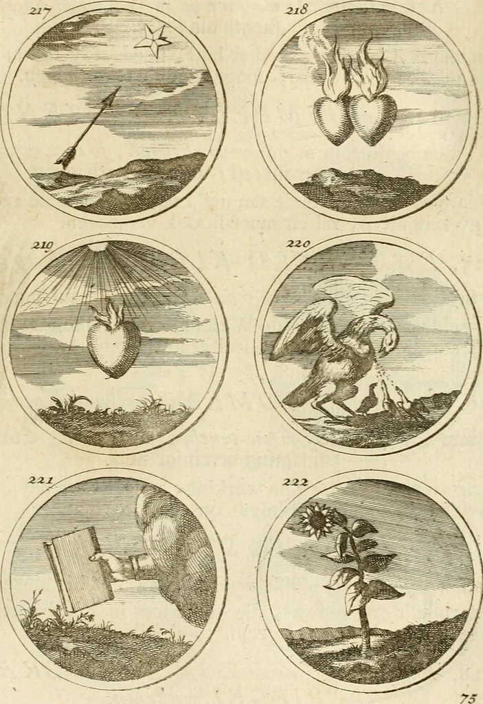 An illustration from Verzámeling van uitgekórene zin-spreuken, en zinnebeeldige print-vercieringen : eertyds, op bevel van den aller doorlugtigsten keizer der Russen, Peter Alexis, of de Gróte, getékent en gesnéden : en nu op nieus verrykt : met agthondert en veertig byschriften in verzen, 1743, leaf 90