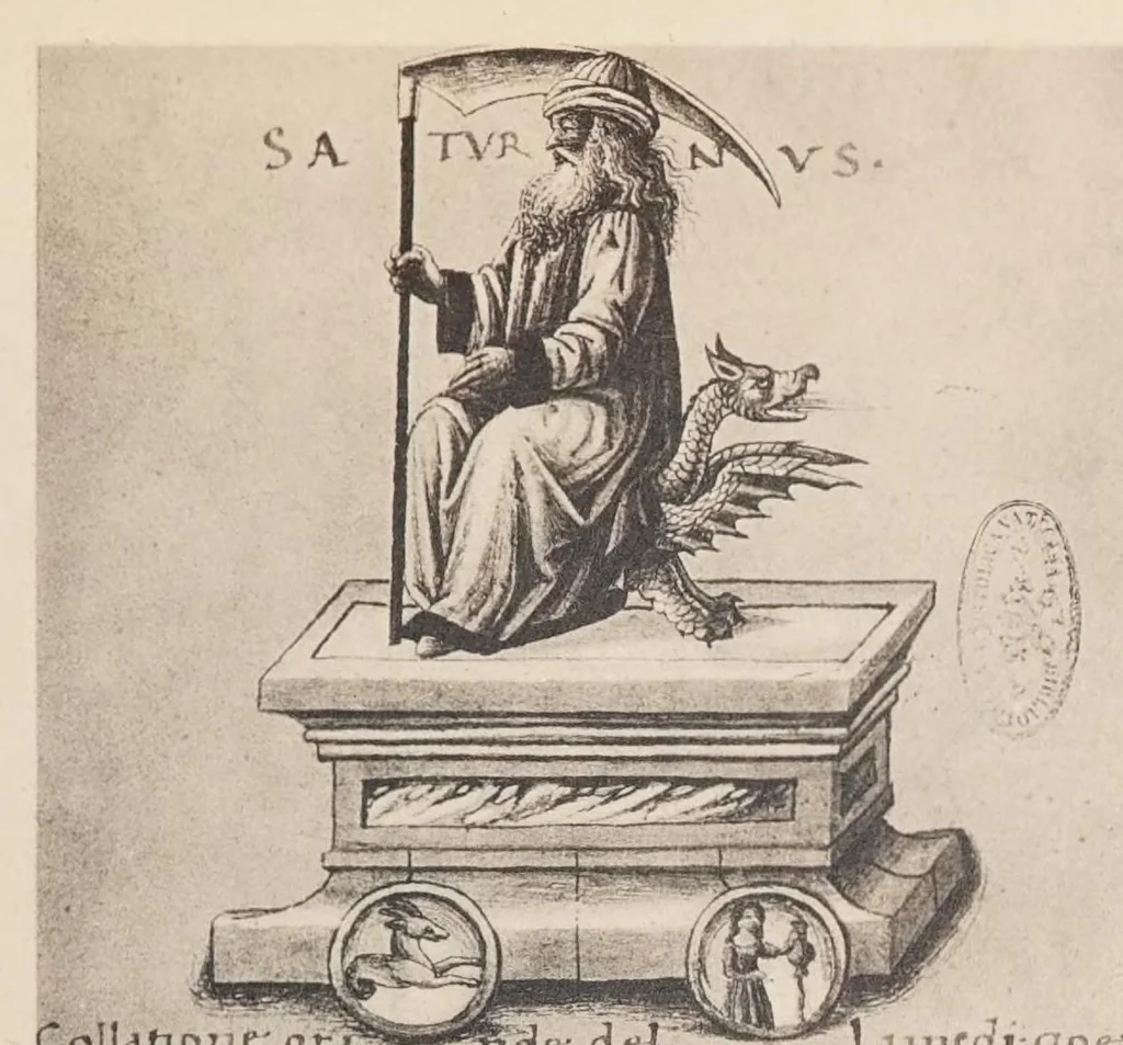 An illustration from Verzeichnis astrologischer und mythologischer illustrierter Handschriften des lateinischen Mittelalters / von Fritz Saxl und Hans Meier., 1915, leaf 199