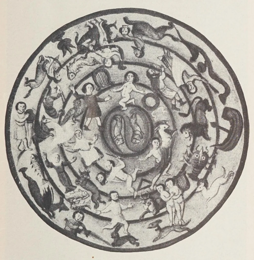 An illustration from Verzeichnis astrologischer und mythologischer illustrierter Handschriften des lateinischen Mittelalters / von Fritz Saxl und Hans Meier., 1915, leaf 25