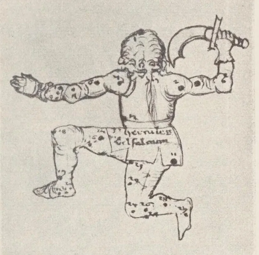 An illustration from Verzeichnis astrologischer und mythologischer illustrierter Handschriften des lateinischen Mittelalters / von Fritz Saxl und Hans Meier., 1915, leaf 39