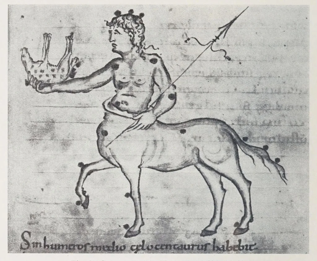 An illustration from Verzeichnis astrologischer und mythologischer illustrierter Handschriften des lateinischen Mittelalters / von Fritz Saxl und Hans Meier., 1915, leaf 24