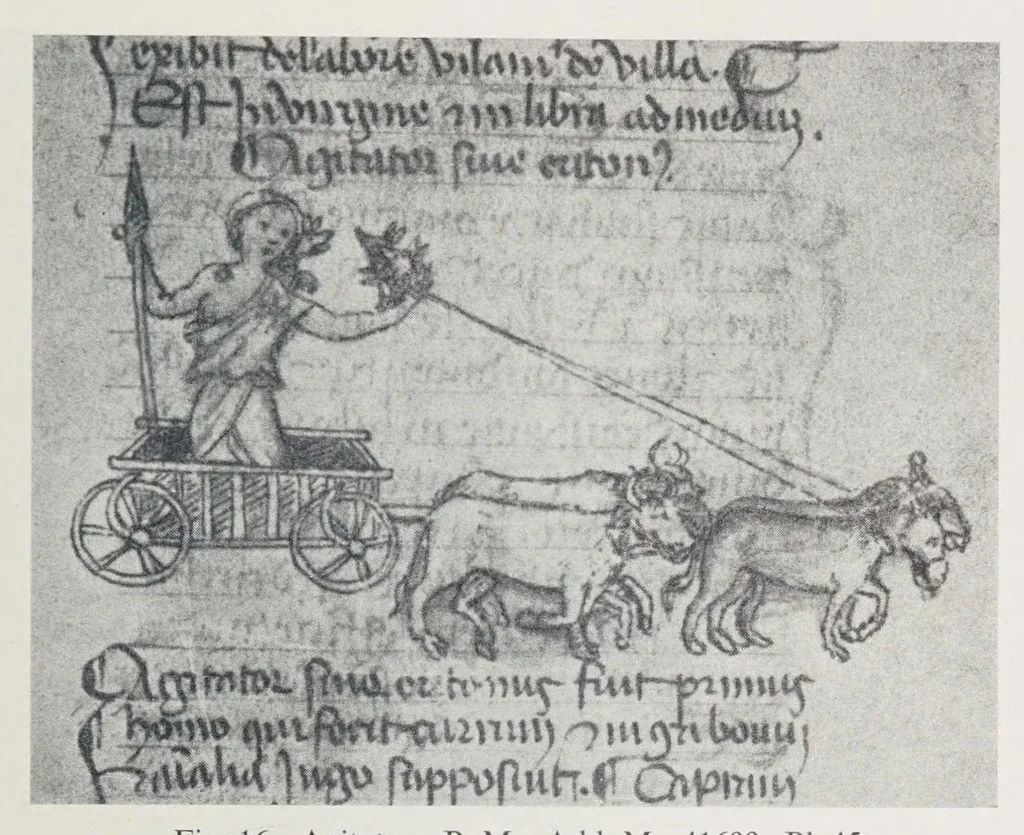 An illustration from Verzeichnis astrologischer und mythologischer illustrierter Handschriften des lateinischen Mittelalters / von Fritz Saxl und Hans Meier., 1915, leaf 47