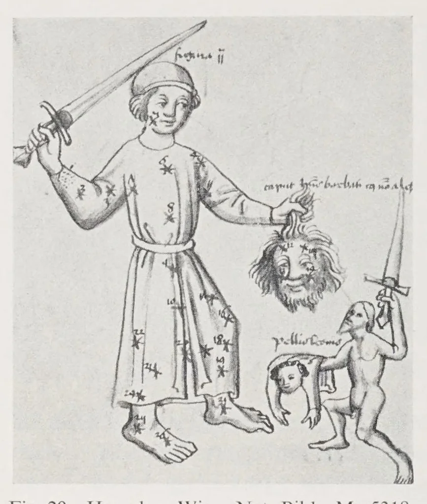 An illustration from Verzeichnis astrologischer und mythologischer illustrierter Handschriften des lateinischen Mittelalters / von Fritz Saxl und Hans Meier., 1915, leaf 52