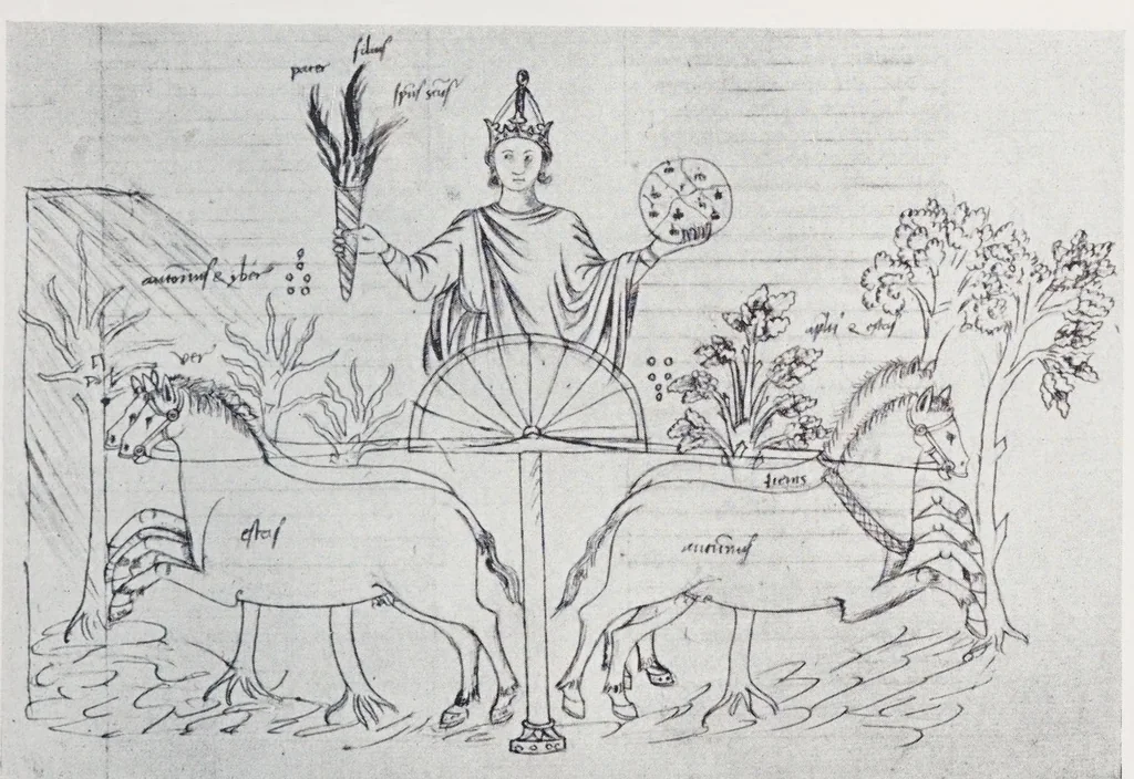 An illustration from Verzeichnis astrologischer und mythologischer illustrierter Handschriften des lateinischen Mittelalters / von Fritz Saxl und Hans Meier., 1915, leaf 221