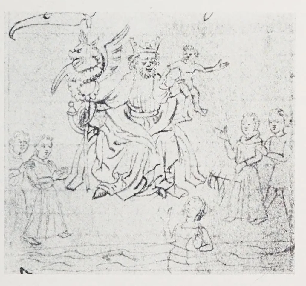 An illustration from Verzeichnis astrologischer und mythologischer illustrierter Handschriften des lateinischen Mittelalters / von Fritz Saxl und Hans Meier., 1915, leaf 85