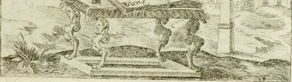 An illustration from Iani Iacobi Boissardi Vesuntini Emblematum liber = Emblemes latins de I.I. Boissard, 1588, leaf 46