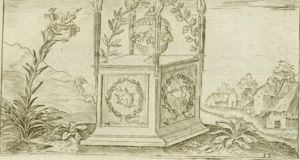 An illustration from Iani Iacobi Boissardi Vesuntini Emblematum liber = Emblemes latins de I.I. Boissard, 1588, leaf 78