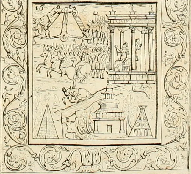 An illustration from Vetera monimenta : in quibus praecipuè musiva opera sacarum profanarumque aedium structura, ac nonnulli antiqui ritus, dissertationibus, iconibusque illustrantur, 1690, leaf 107
