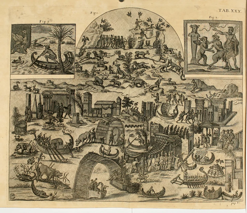 An illustration from Vetera monimenta : in quibus praecipuè musiva opera sacarum profanarumque aedium structura, ac nonnulli antiqui ritus, dissertationibus, iconibusque illustrantur, 1690, leaf 166