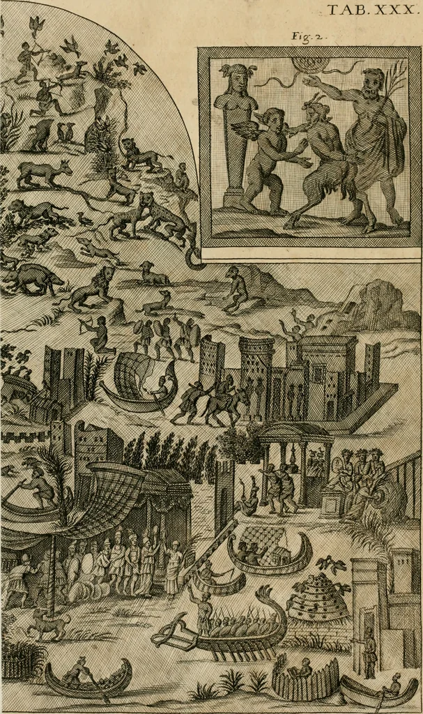 An illustration from Vetera monimenta : in quibus praecipuè musiva opera sacarum profanarumque aedium structura, ac nonnulli antiqui ritus, dissertationibus, iconibusque illustrantur, 1690, leaf 167