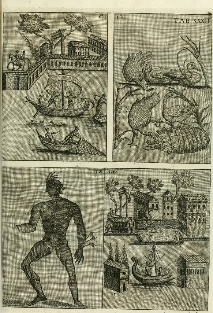 An illustration from Vetera monimenta : in quibus praecipuè musiva opera sacarum profanarumque aedium structura, ac nonnulli antiqui ritus, dissertationibus, iconibusque illustrantur, 1690, leaf 172