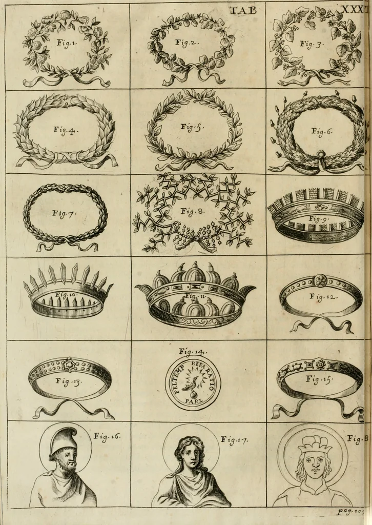 An illustration from Vetera monimenta : in quibus praecipuè musiva opera sacarum profanarumque aedium structura, ac nonnulli antiqui ritus, dissertationibus, iconibusque illustrantur, 1690, leaf 205