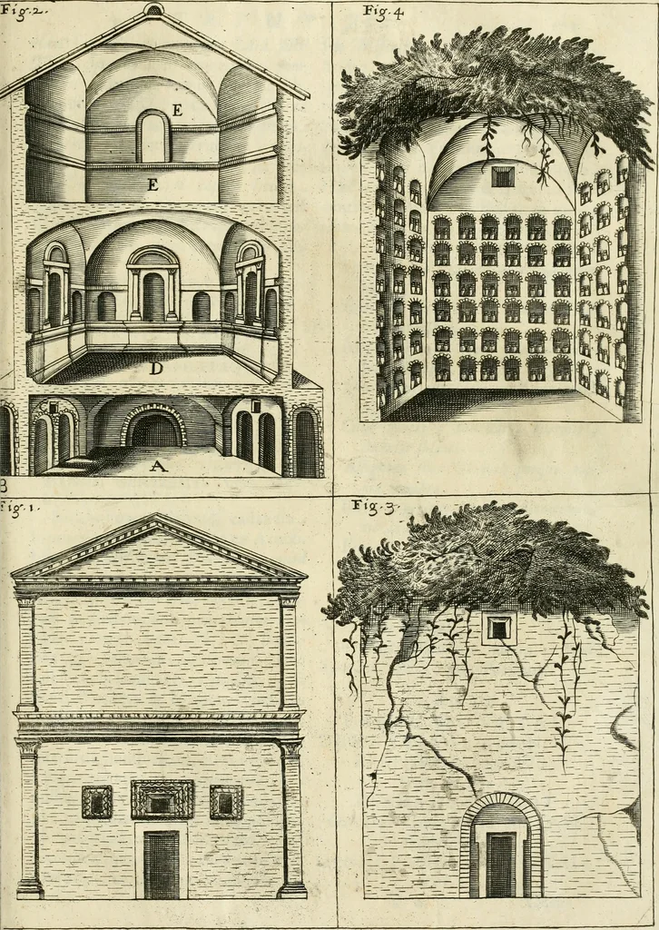 An illustration from Vetera monimenta : in quibus praecipuè musiva opera sacarum profanarumque aedium structura, ac nonnulli antiqui ritus, dissertationibus, iconibusque illustrantur, 1690, leaf 280