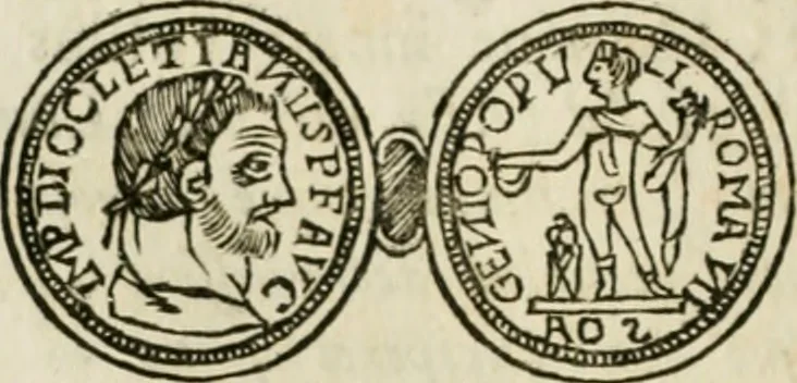 An illustration from Vetera monimenta : in quibus praecipuè musiva opera sacarum profanarumque aedium structura, ac nonnulli antiqui ritus, dissertationibus, iconibusque illustrantur, 1690, leaf 283