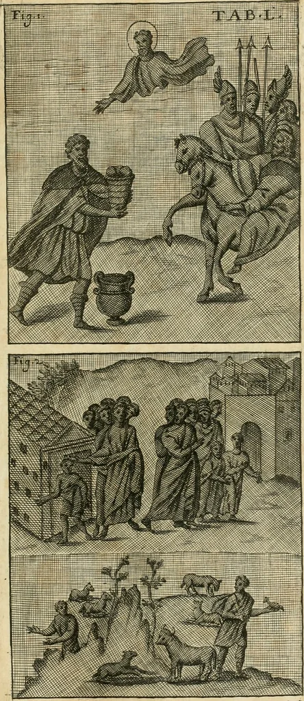 An illustration from Vetera monimenta : in quibus praecipuè musiva opera sacarum profanarumque aedium structura, ac nonnulli antiqui ritus, dissertationibus, iconibusque illustrantur, 1690, leaf 338