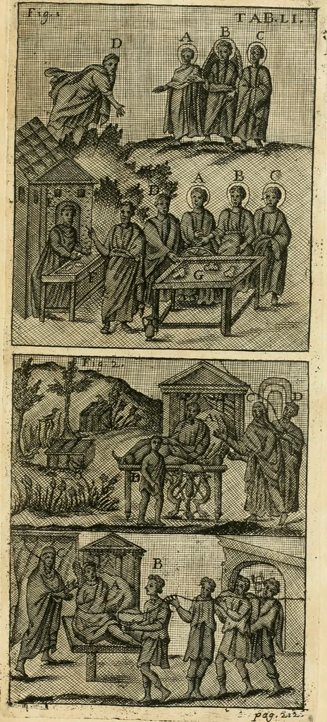 An illustration from Vetera monimenta : in quibus praecipuè musiva opera sacarum profanarumque aedium structura, ac nonnulli antiqui ritus, dissertationibus, iconibusque illustrantur, 1690, leaf 340