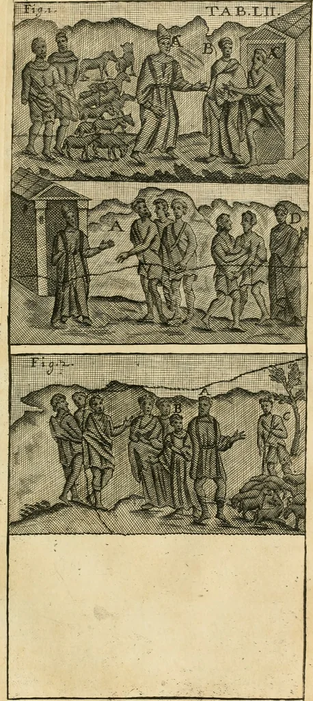 An illustration from Vetera monimenta : in quibus praecipuè musiva opera sacarum profanarumque aedium structura, ac nonnulli antiqui ritus, dissertationibus, iconibusque illustrantur, 1690, leaf 344