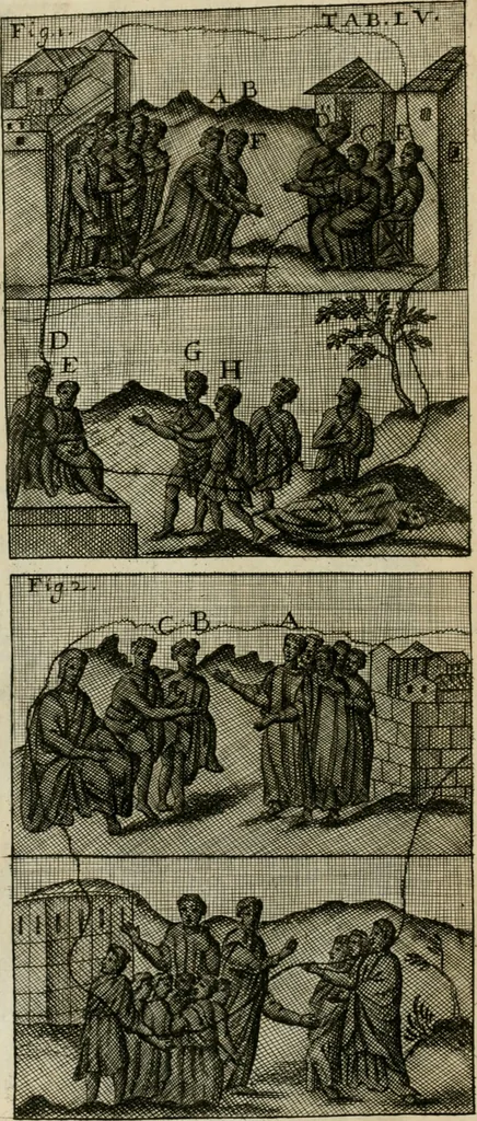 An illustration from Vetera monimenta : in quibus praecipuè musiva opera sacarum profanarumque aedium structura, ac nonnulli antiqui ritus, dissertationibus, iconibusque illustrantur, 1690, leaf 349