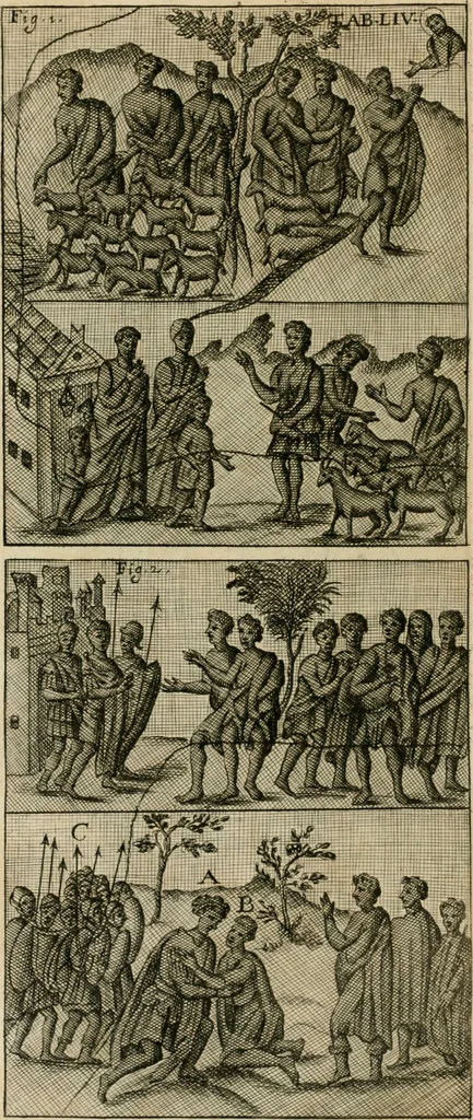 An illustration from Vetera monimenta : in quibus praecipuè musiva opera sacarum profanarumque aedium structura, ac nonnulli antiqui ritus, dissertationibus, iconibusque illustrantur, 1690, leaf 351
