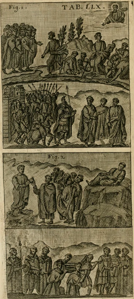 An illustration from Vetera monimenta : in quibus praecipuè musiva opera sacarum profanarumque aedium structura, ac nonnulli antiqui ritus, dissertationibus, iconibusque illustrantur, 1690, leaf 363