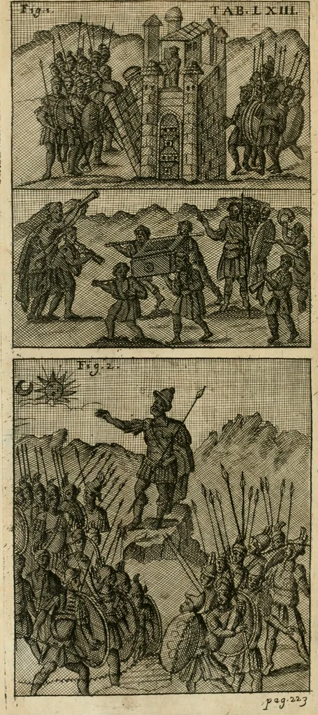 An illustration from Vetera monimenta : in quibus praecipuè musiva opera sacarum profanarumque aedium structura, ac nonnulli antiqui ritus, dissertationibus, iconibusque illustrantur, 1690, leaf 373