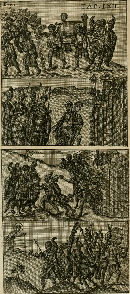 An illustration from Vetera monimenta : in quibus praecipuè musiva opera sacarum profanarumque aedium structura, ac nonnulli antiqui ritus, dissertationibus, iconibusque illustrantur, 1690, leaf 375