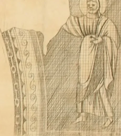 An illustration from Vetera monimenta : in quibus praecipuè musiva opera sacarum profanarumque aedium structura, ac nonnulli antiqui ritus, dissertationibus, iconibusque illustrantur, 1690, leaf 395