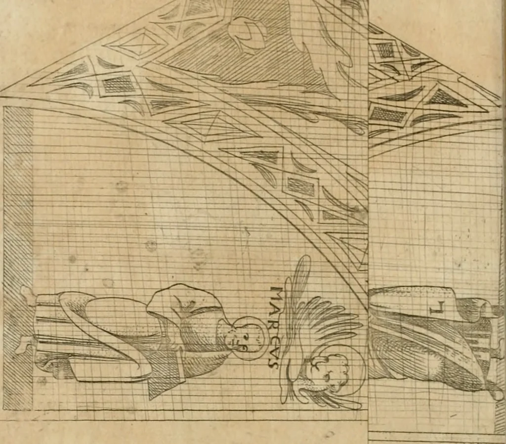 An illustration from Vetera monimenta : in quibus praecipuè musiva opera sacarum profanarumque aedium structura, ac nonnulli antiqui ritus, dissertationibus, iconibusque illustrantur, 1690, leaf 417