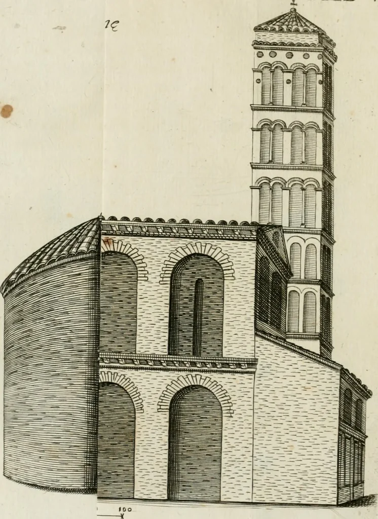 An illustration from Vetera monimenta : in quibus praecipuè musiva opera sacarum profanarumque aedium structura, ac nonnulli antiqui ritus, dissertationibus, iconibusque illustrantur, 1690, leaf 45