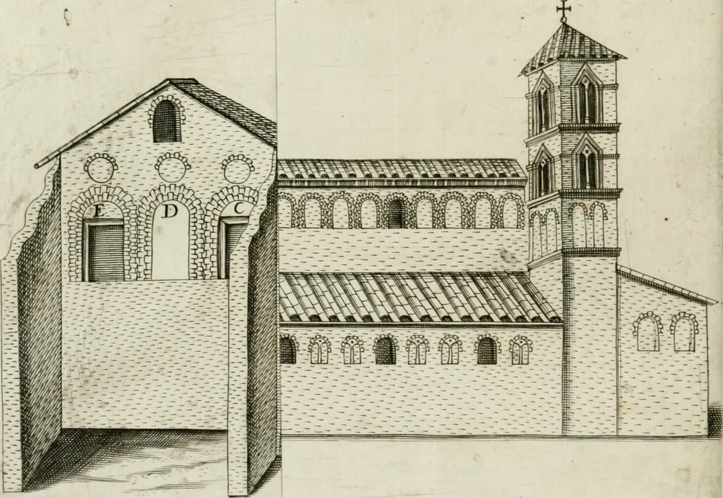 An illustration from Vetera monimenta : in quibus praecipuè musiva opera sacarum profanarumque aedium structura, ac nonnulli antiqui ritus, dissertationibus, iconibusque illustrantur, 1690, leaf 51