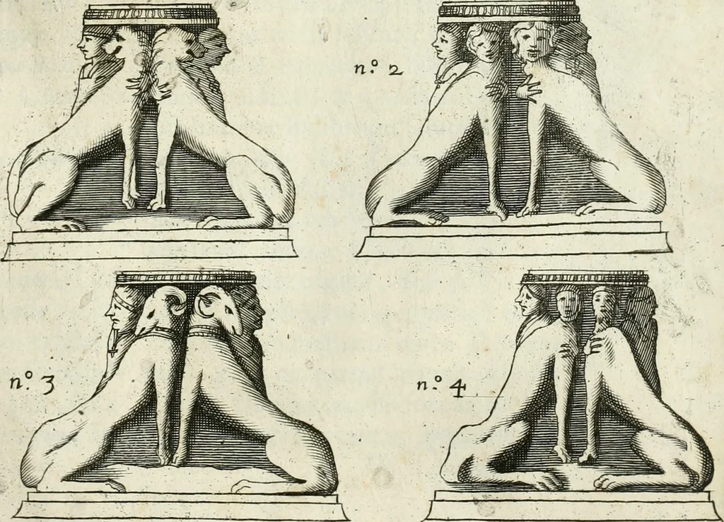 An illustration from Vetera monimenta : in quibus praecipuè musiva opera sacarum profanarumque aedium structura, ac nonnulli antiqui ritus, dissertationibus, iconibusque illustrantur, 1690, leaf 78