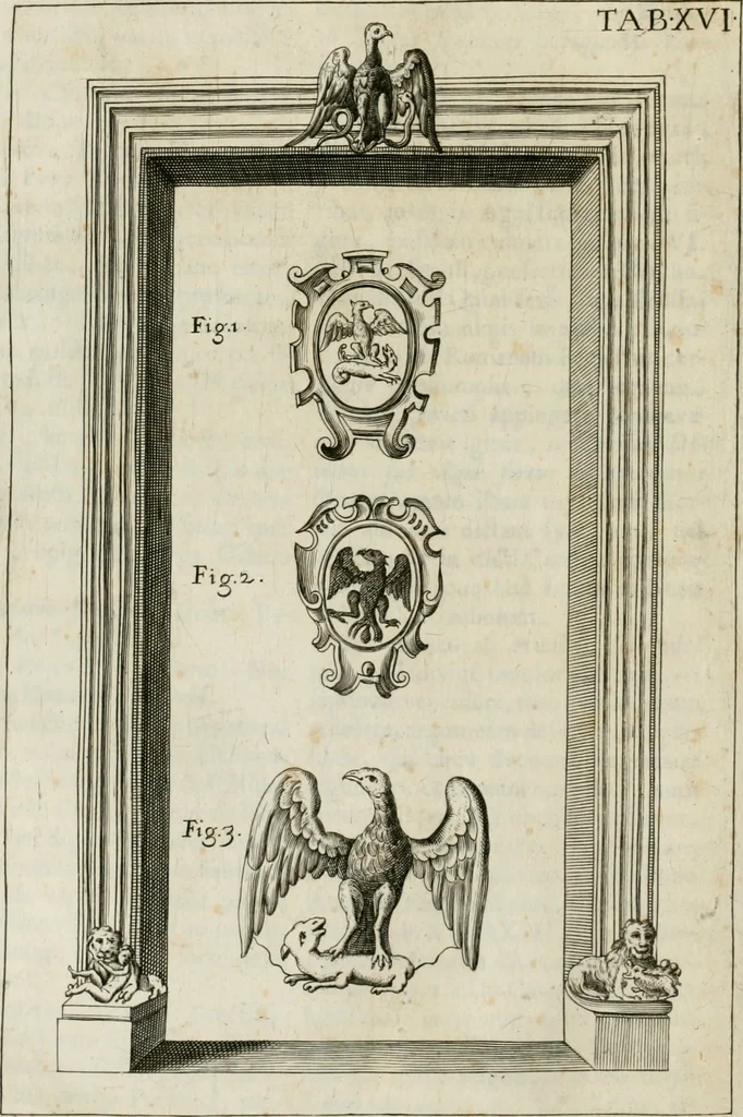 An illustration from Vetera monimenta : in quibus praecipuè musiva opera sacarum profanarumque aedium structura, ac nonnulli antiqui ritus, dissertationibus, iconibusque illustrantur, 1690, leaf 87