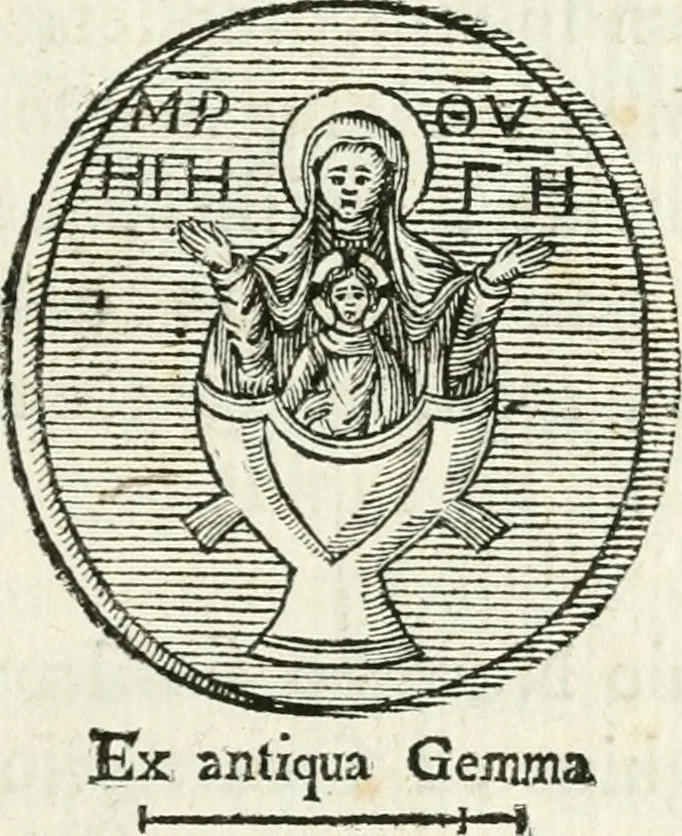 An illustration from Veteris gemmae ad Christianum usum exscalptae brevis explanatio ad academicos Etruscos Cortonenses, 1732, leaf 106