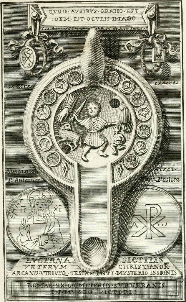 An illustration from Veteris gemmae ad Christianum usum exscalptae brevis explanatio ad academicos Etruscos Cortonenses, 1732, leaf 18