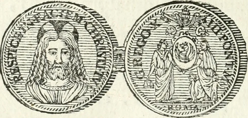 An illustration from Veteris gemmae ad Christianum usum exscalptae brevis explanatio ad academicos Etruscos Cortonenses, 1732, leaf 75