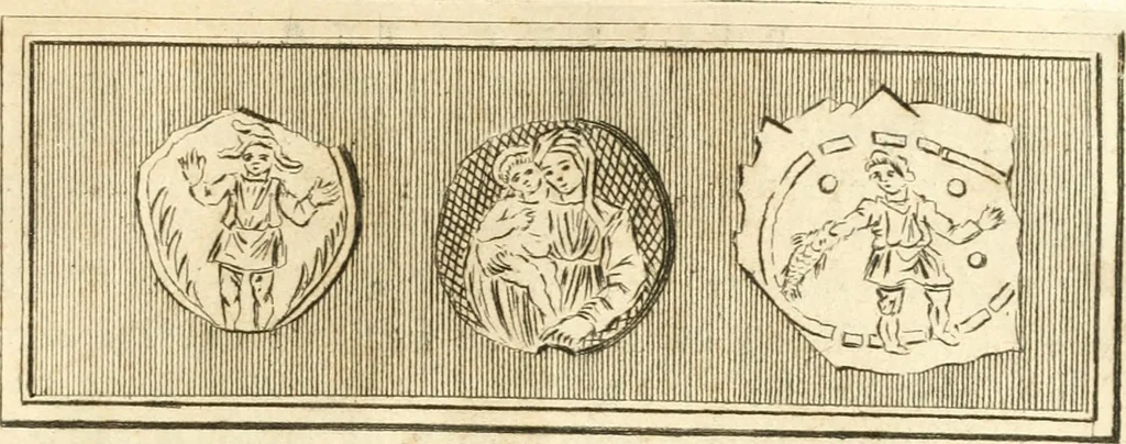 An illustration from Veteris gemmae ad Christianum usum exscalptae brevis explanatio ad academicos Etruscos Cortonenses, 1732, leaf 252