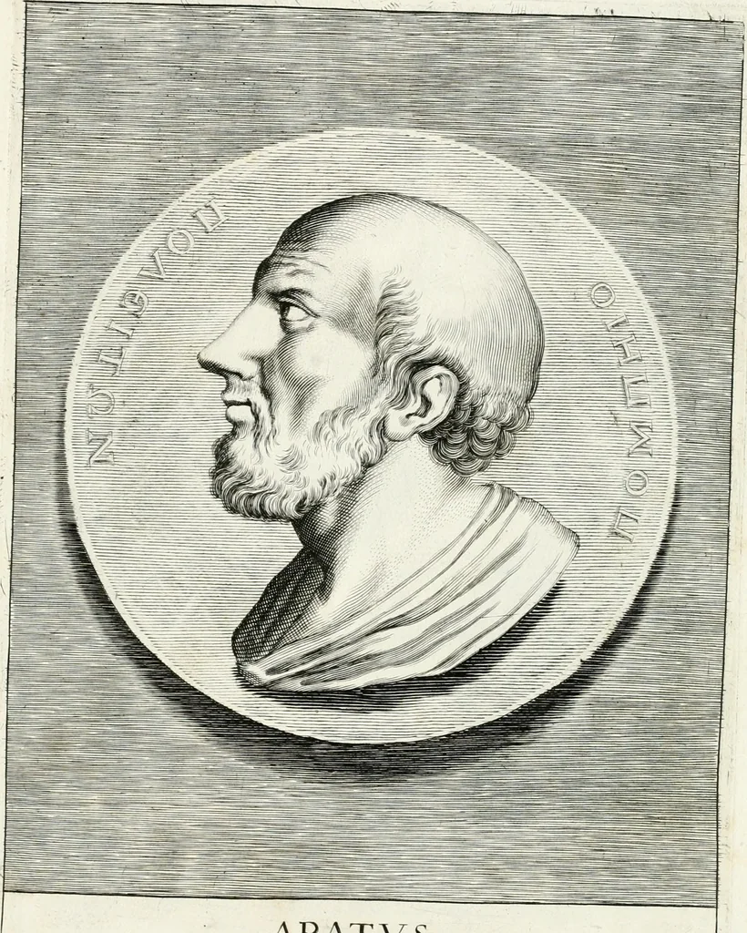 An illustration from Veterum illustrium philosophorum, poetarum, rhetorum, et oratorum imagines : ex vetustis nummis, gemmis, hermis, marmoribus, alijsque antiquis monumentis desumptae, 1685, leaf 124
