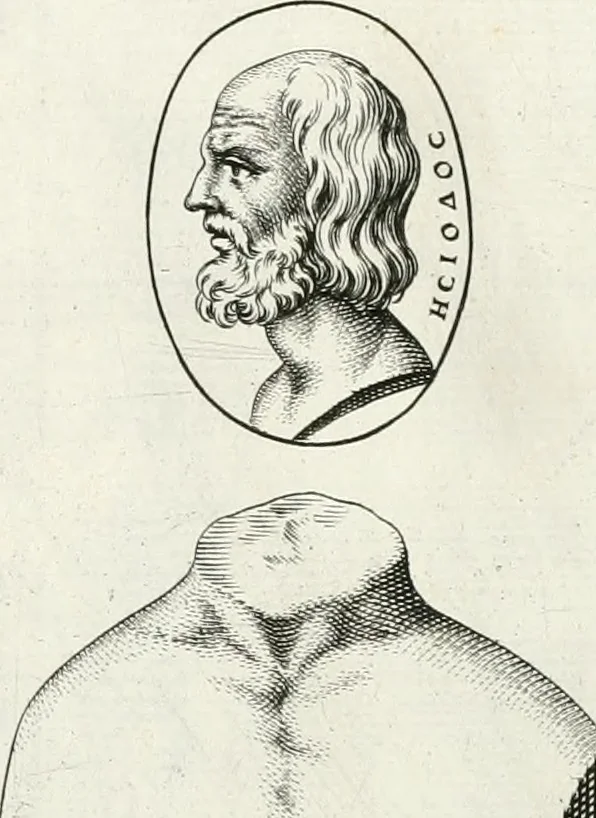 An illustration from Veterum illustrium philosophorum, poetarum, rhetorum, et oratorum imagines : ex vetustis nummis, gemmis, hermis, marmoribus, alijsque antiquis monumentis desumptae, 1685, leaf 138