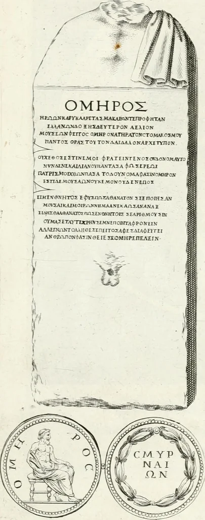 An illustration from Veterum illustrium philosophorum, poetarum, rhetorum, et oratorum imagines : ex vetustis nummis, gemmis, hermis, marmoribus, alijsque antiquis monumentis desumptae, 1685, leaf 142