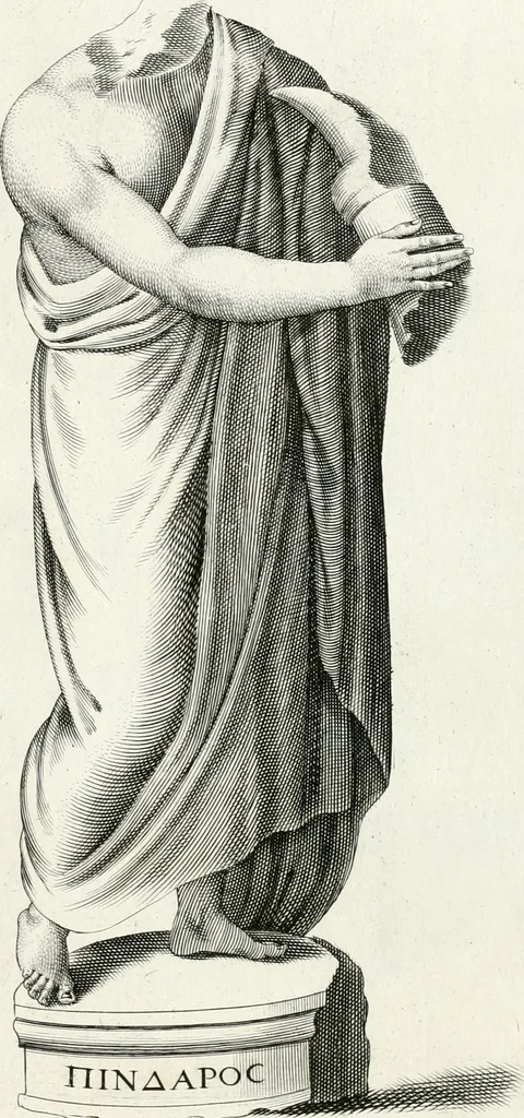 An illustration from Veterum illustrium philosophorum, poetarum, rhetorum, et oratorum imagines : ex vetustis nummis, gemmis, hermis, marmoribus, alijsque antiquis monumentis desumptae, 1685, leaf 156