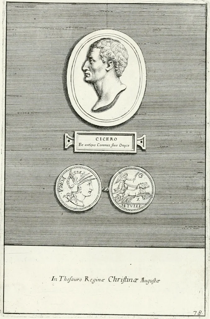 An illustration from Veterum illustrium philosophorum, poetarum, rhetorum, et oratorum imagines : ex vetustis nummis, gemmis, hermis, marmoribus, alijsque antiquis monumentis desumptae, 1685, leaf 210