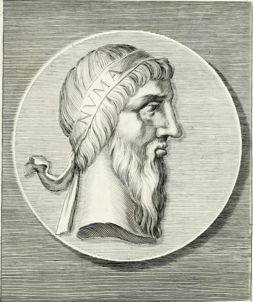 An illustration from Veterum illustrium philosophorum, poetarum, rhetorum, et oratorum imagines : ex vetustis nummis, gemmis, hermis, marmoribus, alijsque antiquis monumentis desumptae, 1685, leaf 64