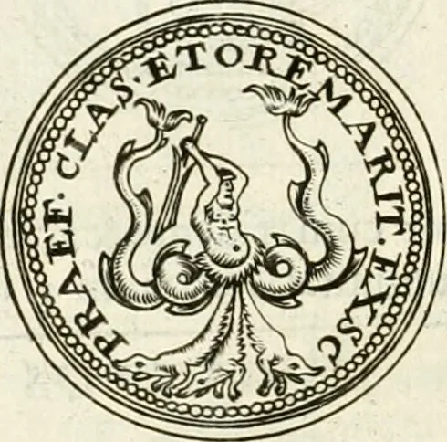 An illustration from Veterum Romanorum Religio castrametatio, disciplina militaris ut & balneae ex antiquis numismatibus & lapidibus demonstrata, 1686, leaf 101