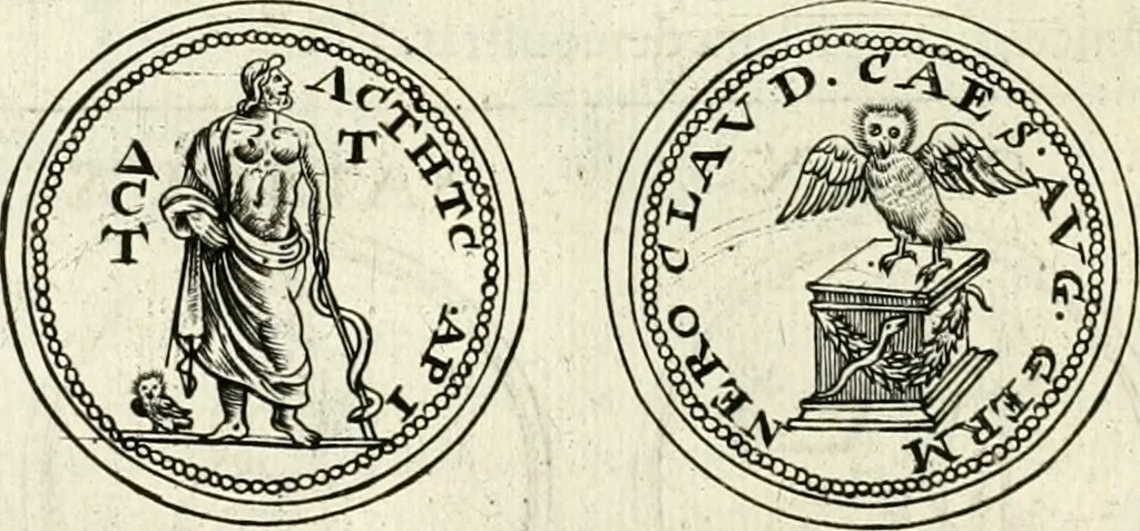 An illustration from Veterum Romanorum Religio castrametatio, disciplina militaris ut & balneae ex antiquis numismatibus & lapidibus demonstrata, 1686, leaf 107