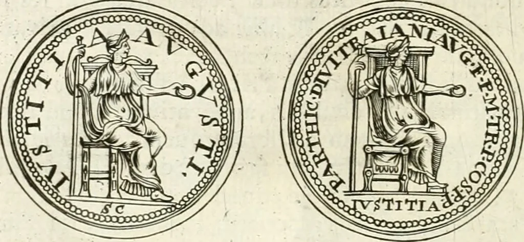 An illustration from Veterum Romanorum Religio castrametatio, disciplina militaris ut & balneae ex antiquis numismatibus & lapidibus demonstrata, 1686, leaf 117