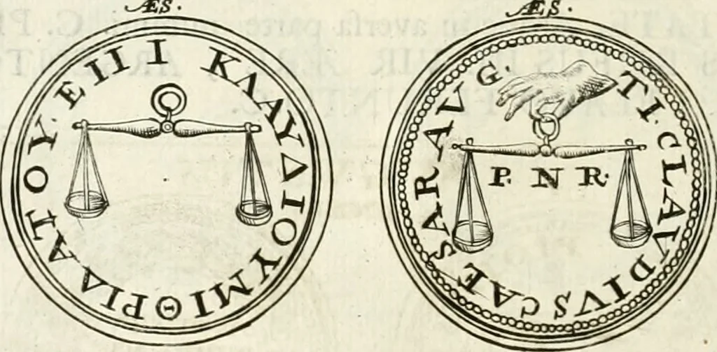 An illustration from Veterum Romanorum Religio castrametatio, disciplina militaris ut & balneae ex antiquis numismatibus & lapidibus demonstrata, 1686, leaf 121