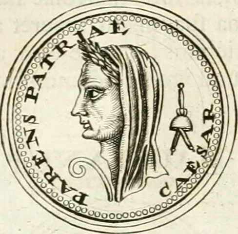 An illustration from Veterum Romanorum Religio castrametatio, disciplina militaris ut & balneae ex antiquis numismatibus & lapidibus demonstrata, 1686, leaf 125