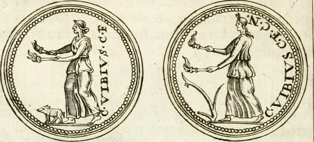 An illustration from Veterum Romanorum Religio castrametatio, disciplina militaris ut & balneae ex antiquis numismatibus & lapidibus demonstrata, 1686, leaf 133