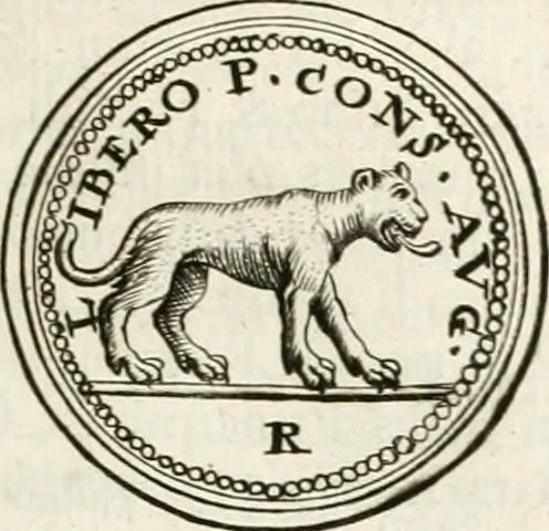 An illustration from Veterum Romanorum Religio castrametatio, disciplina militaris ut & balneae ex antiquis numismatibus & lapidibus demonstrata, 1686, leaf 138